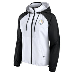 Fanatics Pittsburgh Steelers Women's Full-Zip Anorak Hoodie Jacket White