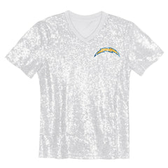 Justin Herbert Los Angeles Chargers Girls Youth Sequin V-Neck Fashion Jersey Powder Blue