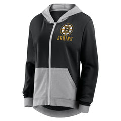 Boston Bruins Logo Athletic Women's Hit It French Terry Full-Zip Hoodie - Black - NHL 201195251