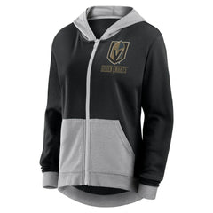 Vegas Golden Knights Logo Athletic Women's Hit It French Terry Full-Zip Hoodie - Black - NHL 201195254