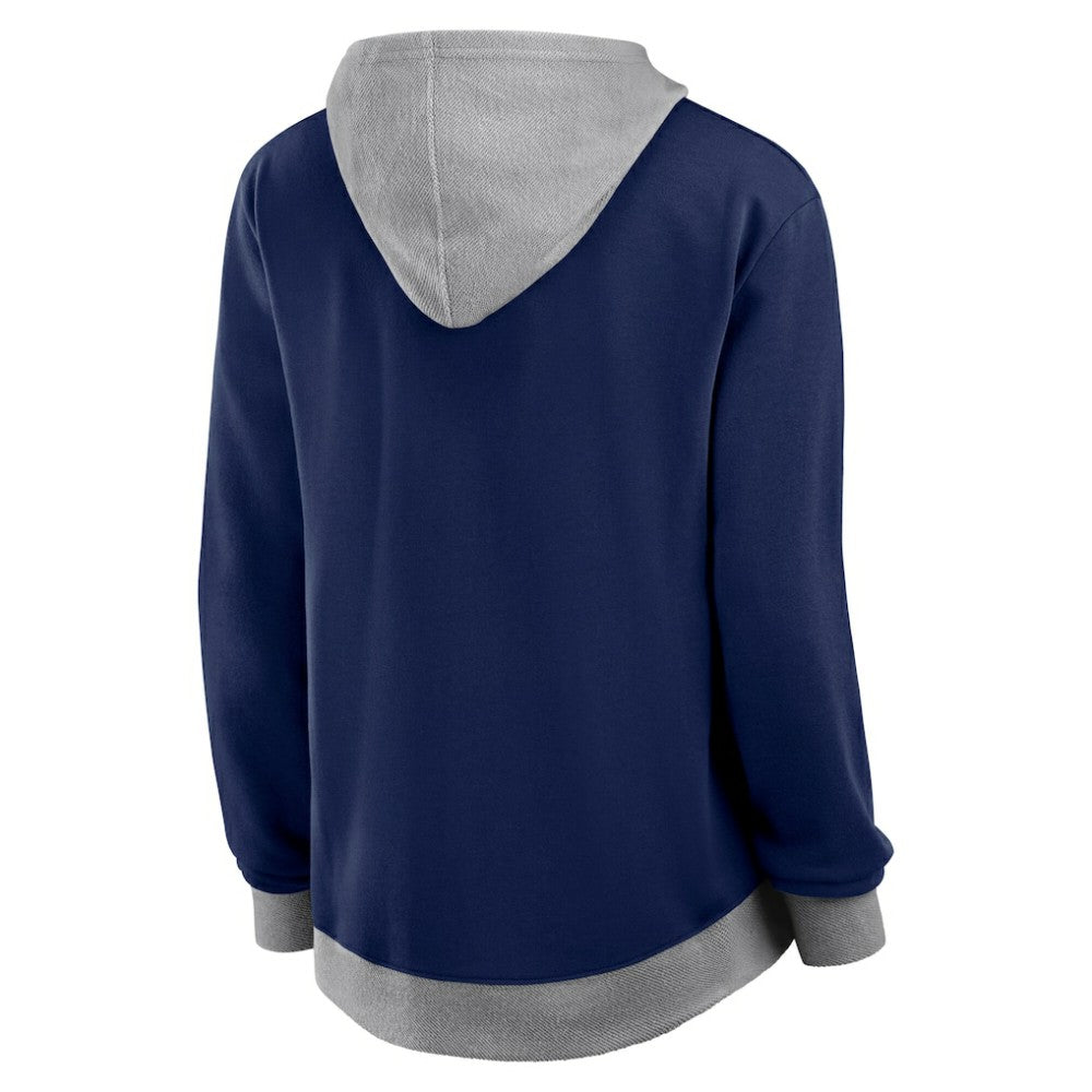Columbus Blue Jackets Logo Athletic Women's Hit It French Terry Full-Zip Hoodie - Navy - NHL 201195269