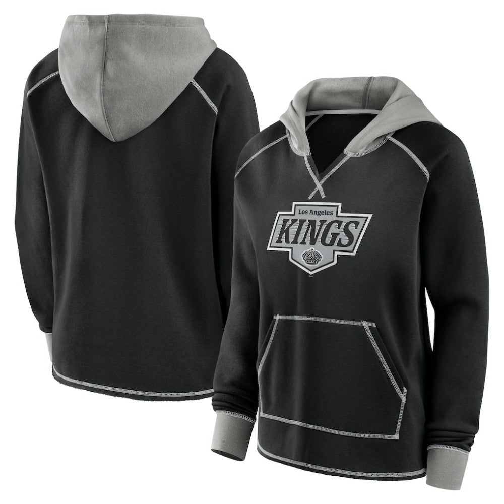 Los Angeles Kings Logo Athletic Women's Hit It French Terry Full-Zip Hoodie - Black - NHL 201195273