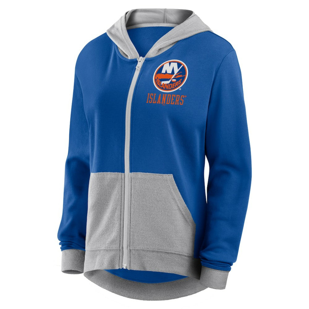 New York Islanders Logo Athletic Women's Hit It French Terry Full-Zip Hoodie - Royal - NHL 201195275