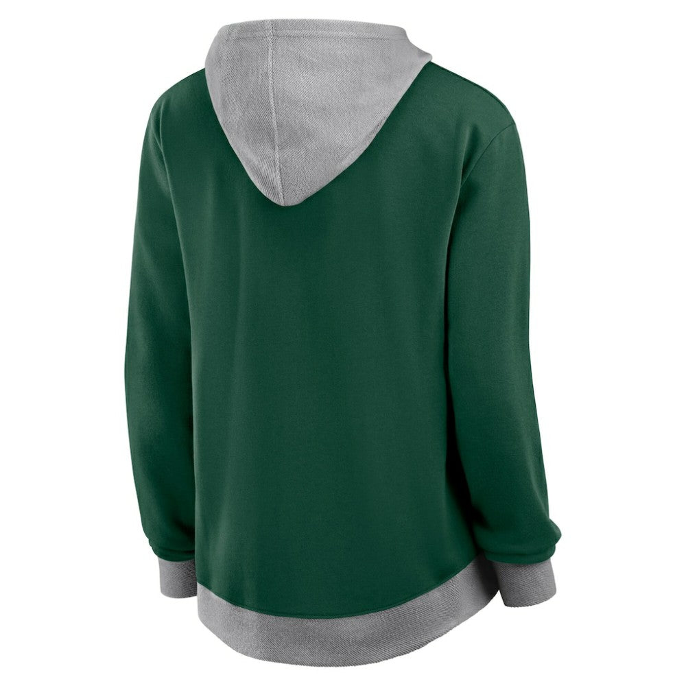 Minnesota Wild Logo Athletic Women's Hit It French Terry Full-Zip Hoodie - Green - NHL 201195277