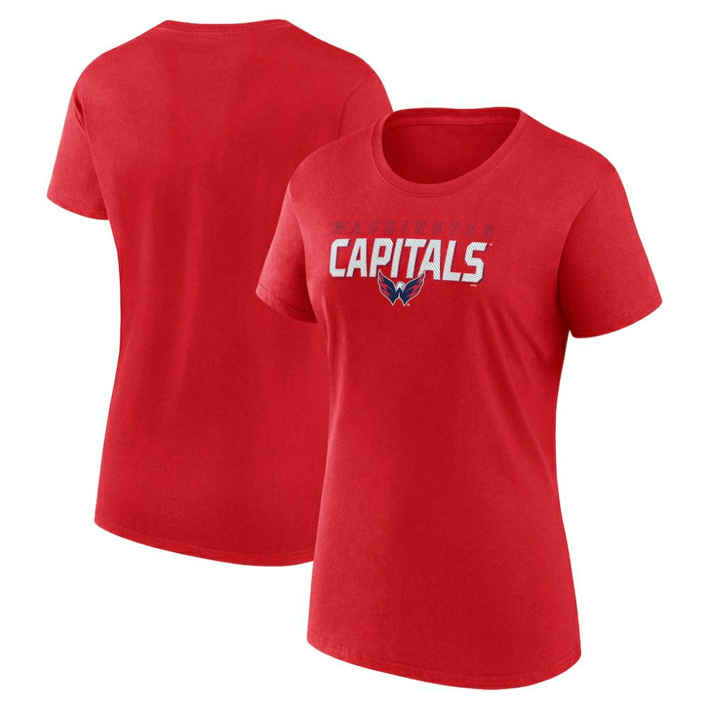 Washington Capitals Logo Athletic Women's Launch Scoop Neck T-Shirt - Red - NHL 201195289