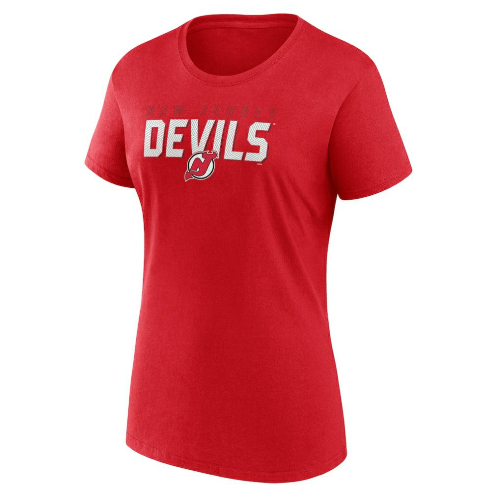 New Jersey Devils Logo Athletic Women's Launch Scoop Neck T-Shirt - Red - NHL 201195291