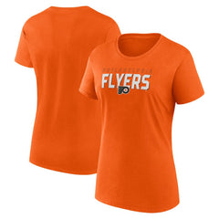 Philadelphia Flyers Logo Athletic Women's Launch Scoop Neck T-Shirt - Orange - NHL 201195303