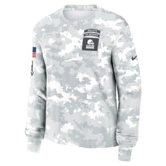 Nike Cleveland Browns Women's 2024 Salute To Service Dri-FIT Long Sleeve T-Shirt Arctic Camo