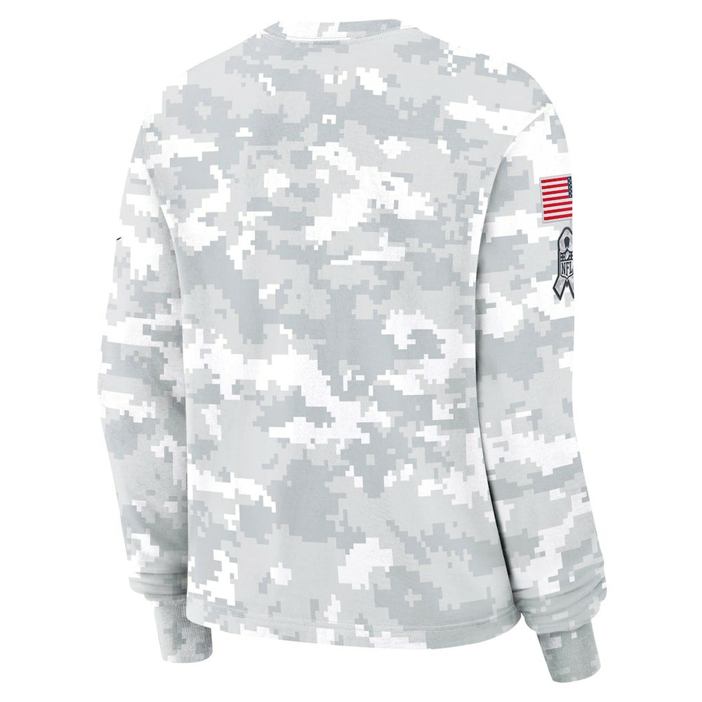 Nike New York Jets Women's 2024 Salute To Service Dri-FIT Long Sleeve T-Shirt Arctic Camo