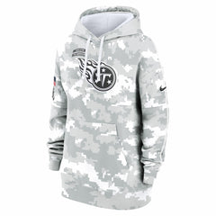 Nike Tennessee Titans Women's 2024 Salute To Service Club Fleece Oversized Pullover Hoodie Arctic Camo