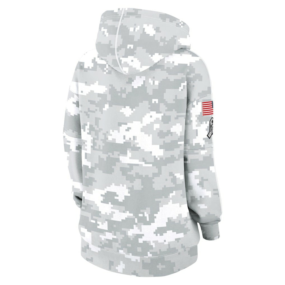 Nike New York Giants Women's 2024 Salute To Service Club Fleece Oversized Pullover Hoodie Arctic Camo