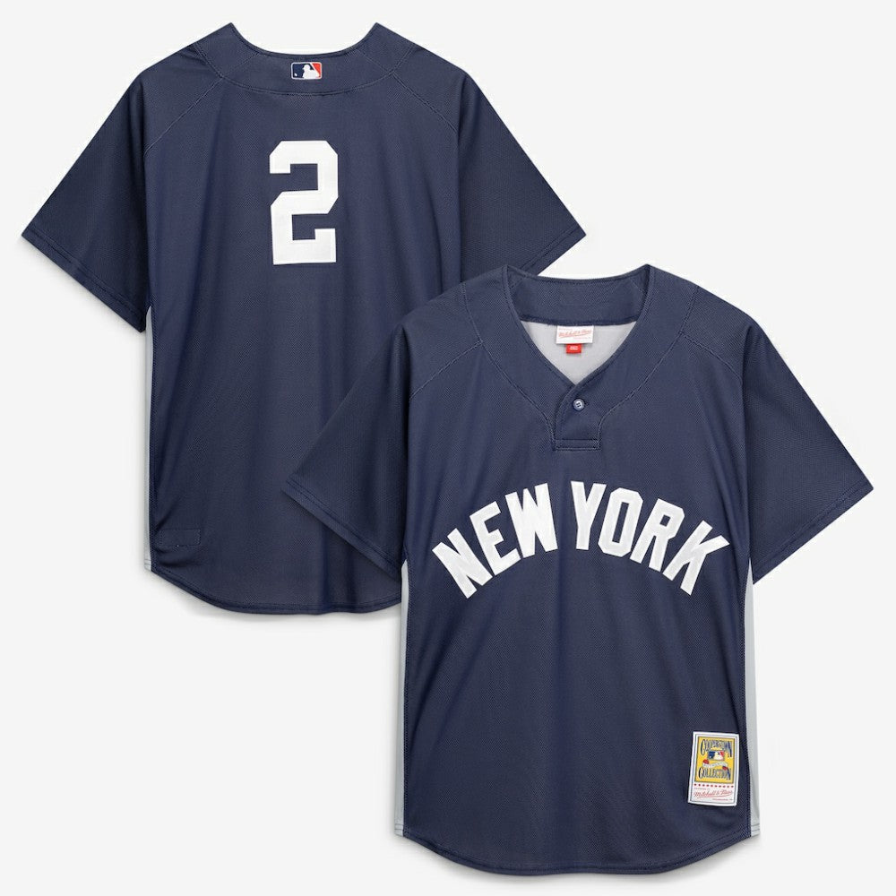 Derek Jeter New York Yankees Mitchell & Ness Authentic Batting Practice Jersey - Navy - Mitchell & Ness Online