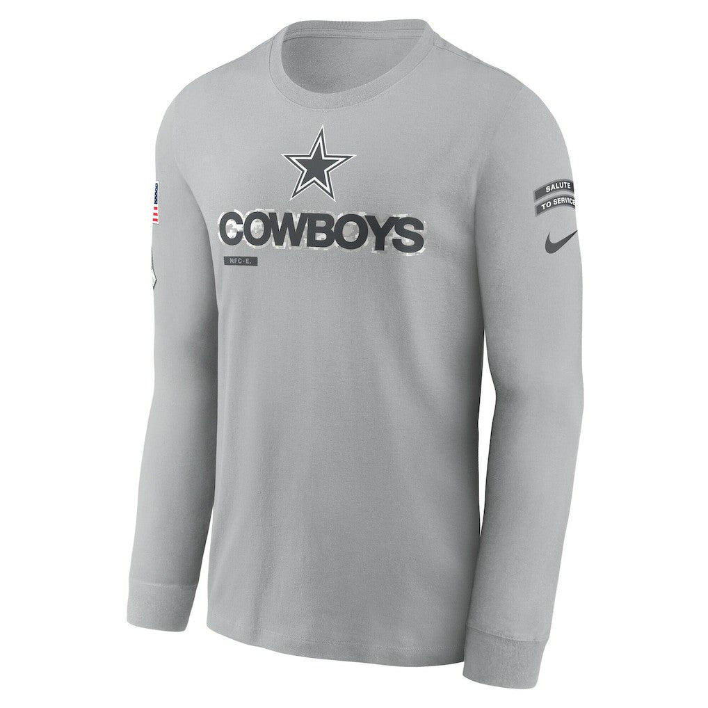 Nike Dallas Cowboys 2024 Salute To Service Long Sleeve T-Shirt Gray