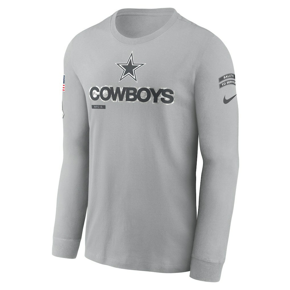 Nike Dallas Cowboys 2024 Salute To Service Long Sleeve T-Shirt Gray