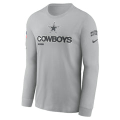 Nike Dallas Cowboys 2024 Salute To Service Long Sleeve T-Shirt Gray