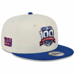 New York Giants New Era 100th Season Two-Tone 9FIFTY Snapback Hat Cream/Royal