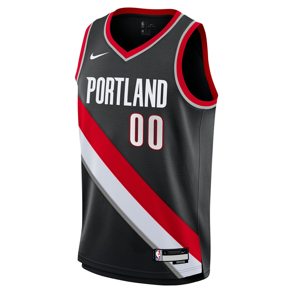 Scoot Henderson Portland Trail Blazers Youth Swingman Jersey Icon Edition Black | Nike Lifestyle