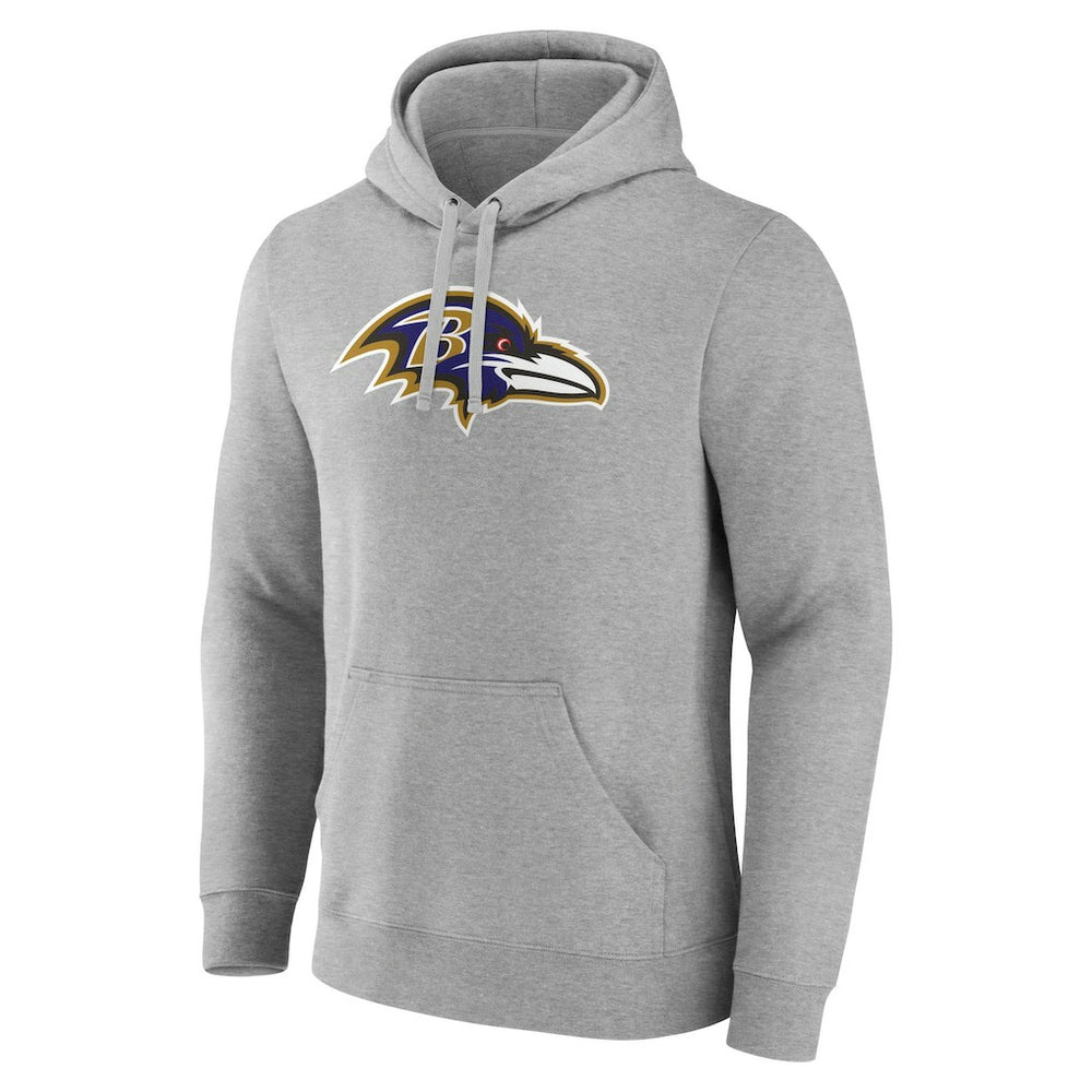 Zay Flowers Baltimore Ravens Icon Player Name & Number Pullover Hoodie Gray