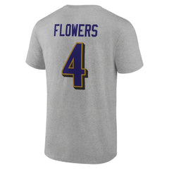 Zay Flowers Baltimore Ravens Icon Player Name & Number T-Shirt Gray