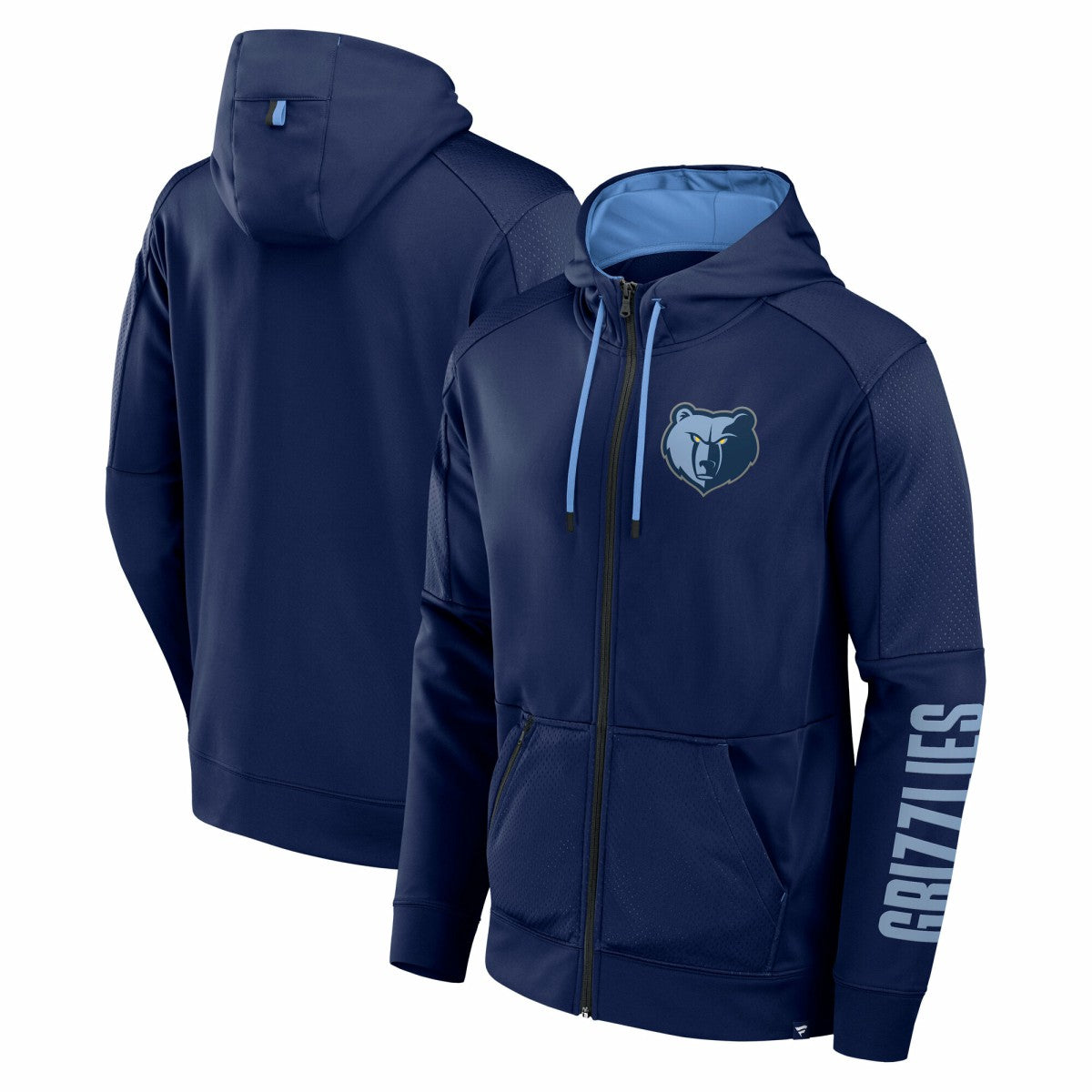 Memphis Grizzlies Baller Defender Performance Full-Zip Hoodie Navy | Fanatics