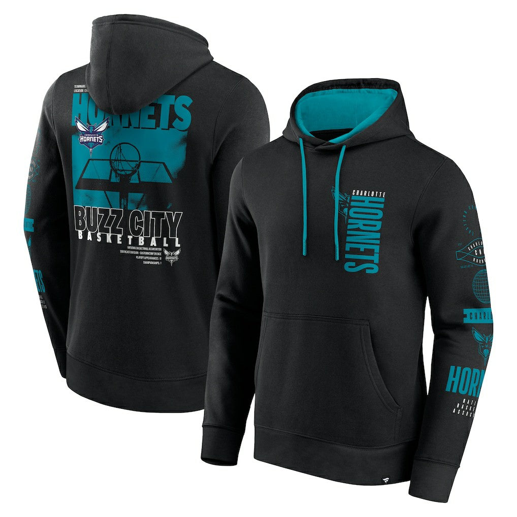 Charlotte Hornets Game Time Crossover Pullover Hoodie Black | Fanatics for sale