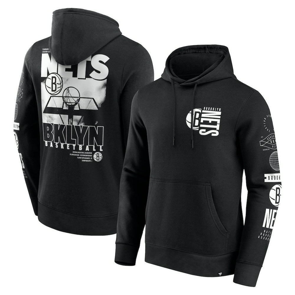 Brooklyn Nets Game Time Crossover Pullover Hoodie Black | Fanatics Lifestyle