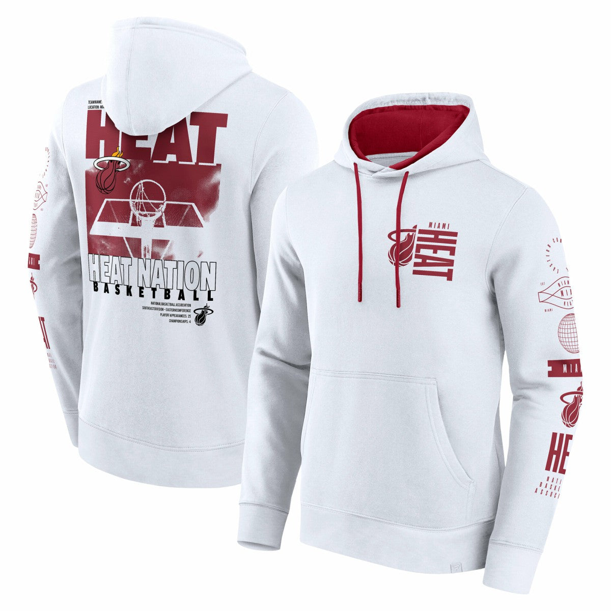 Miami Heat Game Time Crossover Pullover Hoodie White | Fanatics outlet