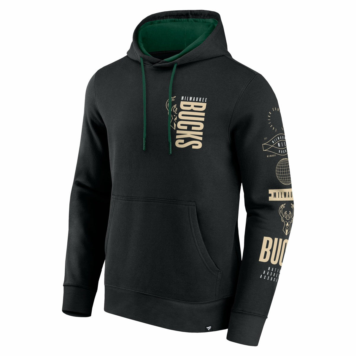 Milwaukee Bucks Game Time Crossover Pullover Hoodie Black | Fanatics US