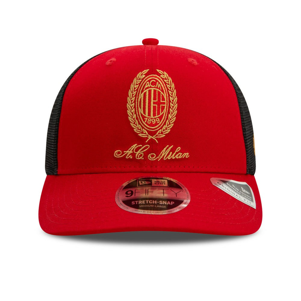 AC Milan New Era Heritage Gold Original Fit 9FIFTY Stretch-Snap Hat Red - New Era for sale