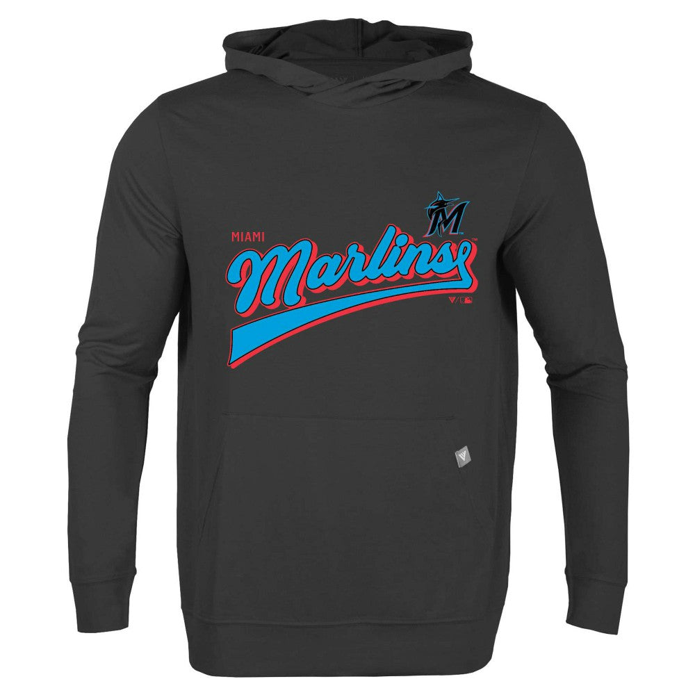 Miami Marlins Levelwear  Relay 2.0 Retro Pullover Hoodie - Black - MLB Sale