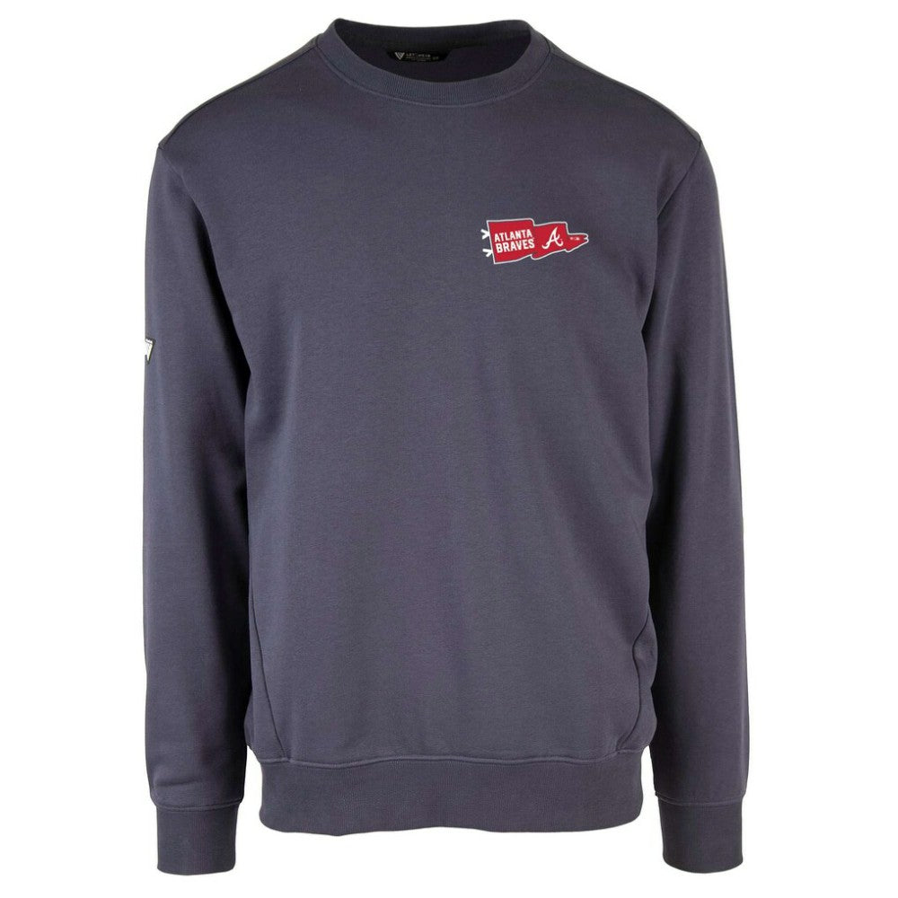 Atlanta Braves Levelwear  Zane Rafters Pullover Sweatshirt - Navy - MLB Sale