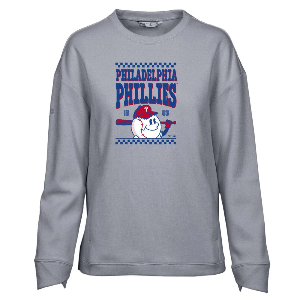 Philadelphia Phillies Levelwear Women's  Fiona Inaugural Pullover Sweatshirt - Gray - MLB Online