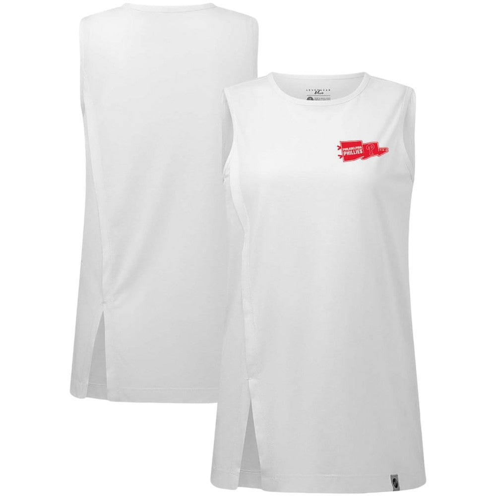 Philadelphia Phillies Levelwear Women's  Influx Rafters Tank Top - White - MLB Lifestyle
