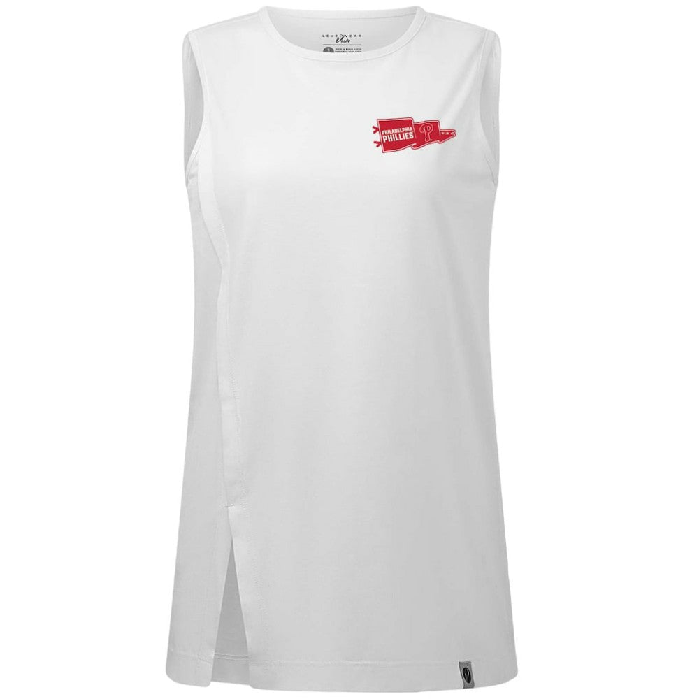 Philadelphia Phillies Levelwear Women's  Influx Rafters Tank Top - White - MLB Lifestyle