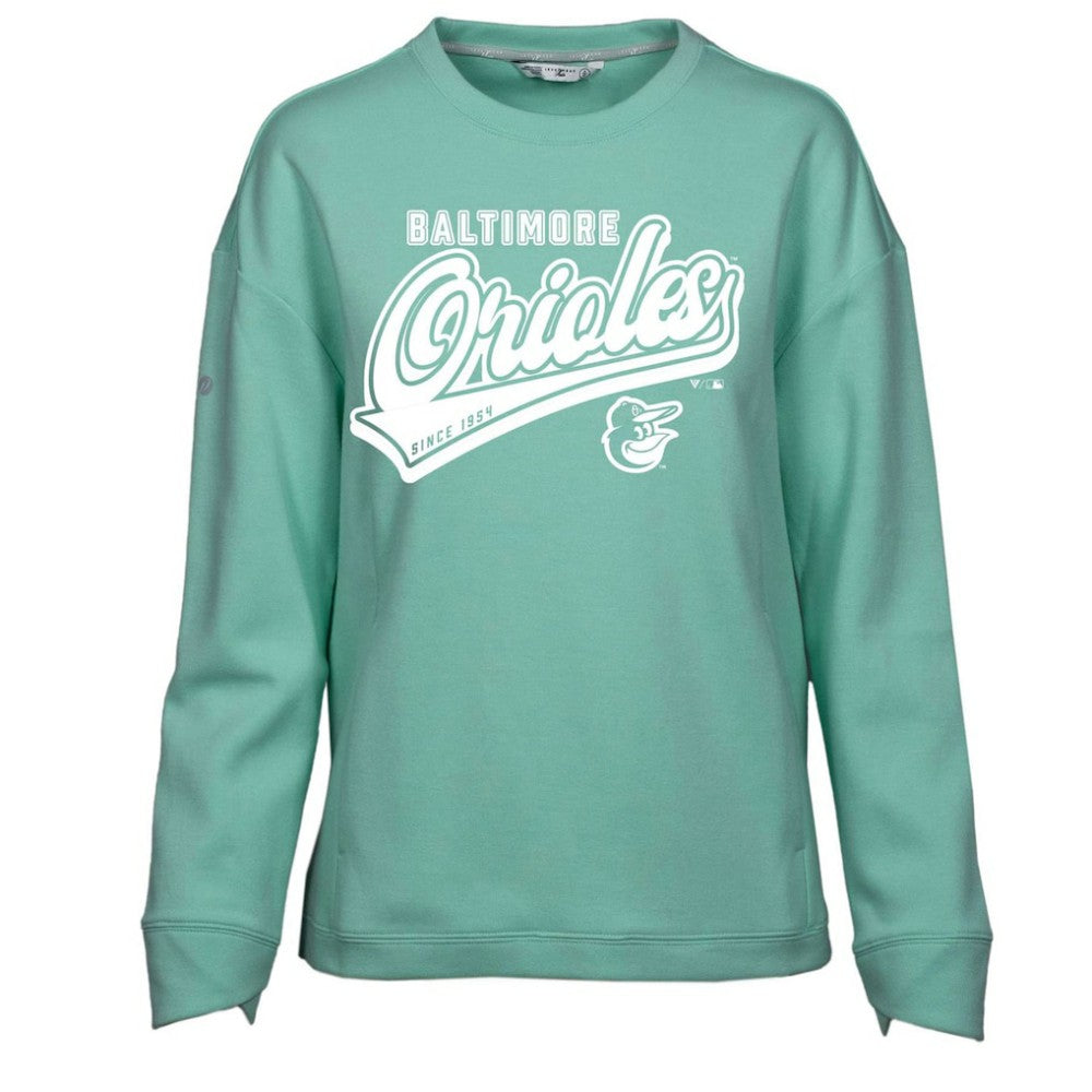 Baltimore Orioles Levelwear Women's  Fiona Sweep Pullover Sweatshirt - Mint - MLB Lifestyle