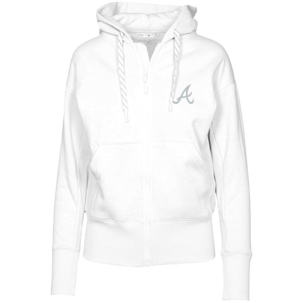Atlanta Braves Levelwear Women's  Gardinia Core Full-Zip Hoodie - White - MLB Sale