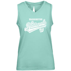 Washington Nationals Levelwear Women's  Paisley Sweep V-Neck Tank Top - Mint - MLB Sale