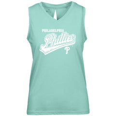 Philadelphia Phillies Levelwear Women's  Paisley Sweep V-Neck Tank Top - Mint - MLB Sale