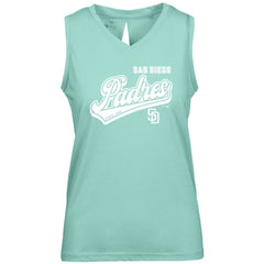 San Diego Padres Levelwear Women's  Paisley Sweep V-Neck Tank Top - Mint - MLB Sale