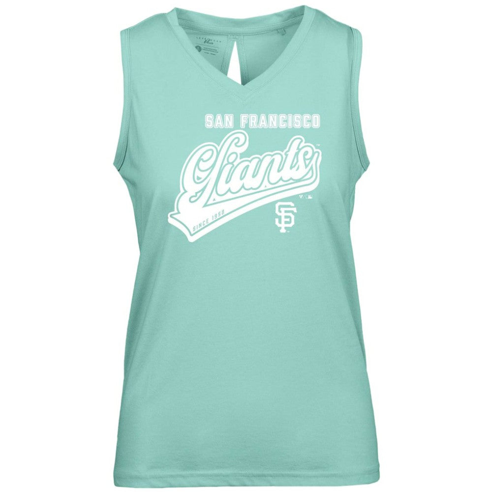 San Francisco Giants Levelwear Women's  Paisley Sweep V-Neck Tank Top - Mint - MLB Discount