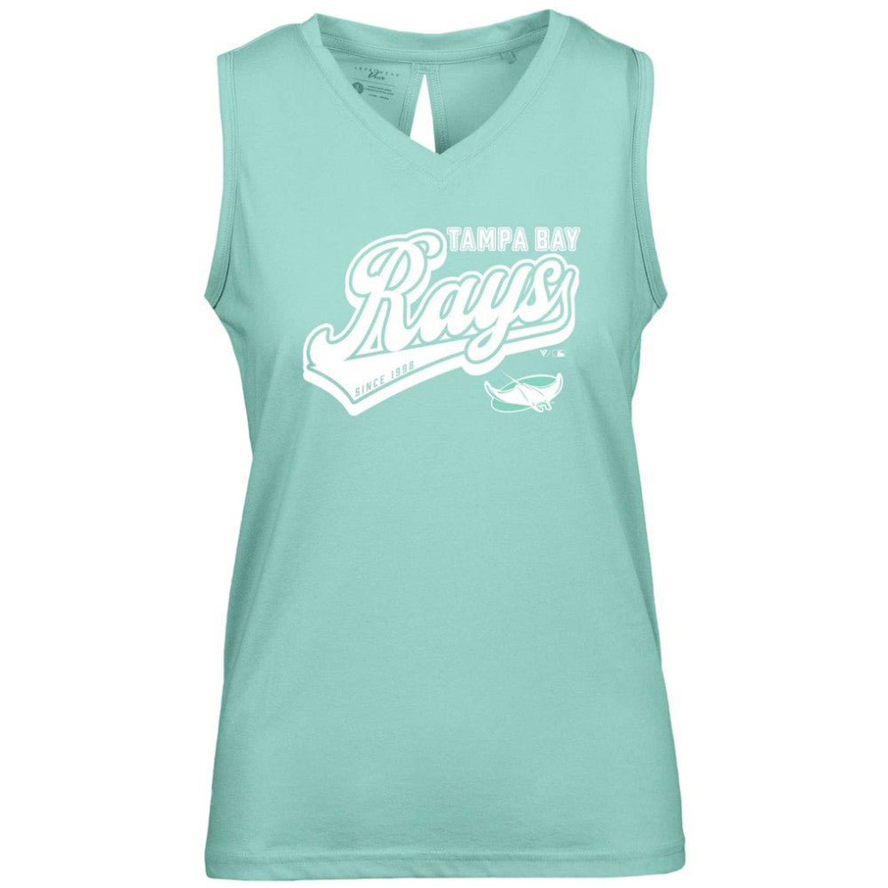 Tampa Bay Rays Levelwear Women's  Paisley Sweep V-Neck Tank Top - Mint - MLB Discount