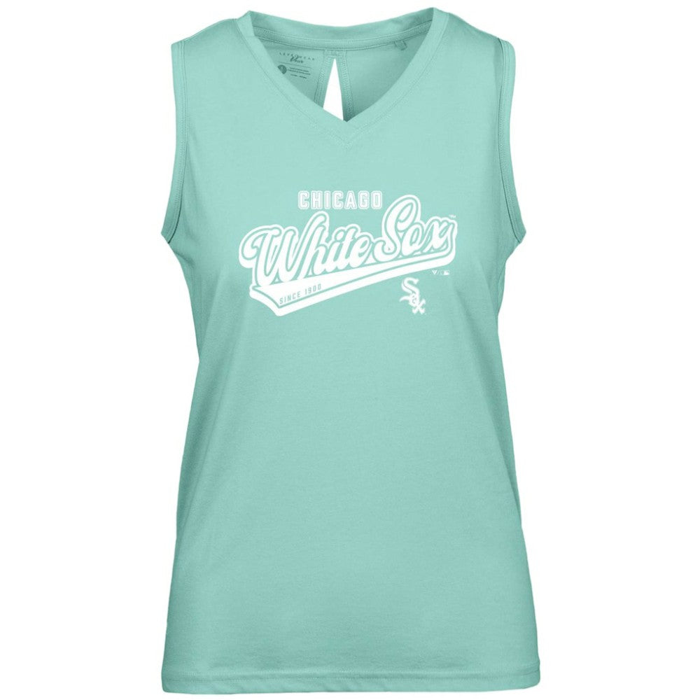 Chicago White Sox Levelwear Women's  Paisley Sweep V-Neck Tank Top - Mint - MLB Lifestyle