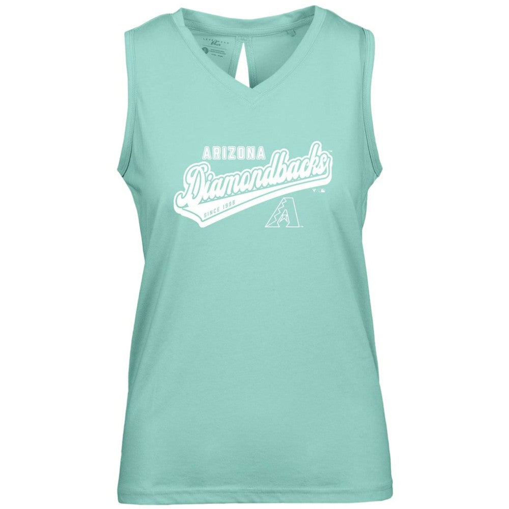 Arizona Diamondbacks Levelwear Women's  Paisley Sweep V-Neck Tank Top - Mint - MLB Discount