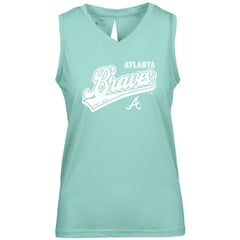 Atlanta Braves Levelwear Women's  Paisley Sweep V-Neck Tank Top - Mint - MLB Online