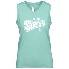 Detroit Tigers Levelwear Women's  Paisley Sweep V-Neck Tank Top - Mint - MLB Sale