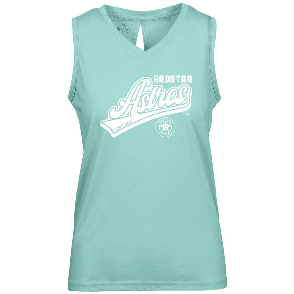 Houston Astros Levelwear Women's  Paisley Sweep V-Neck Tank Top - Mint - MLB on Sale