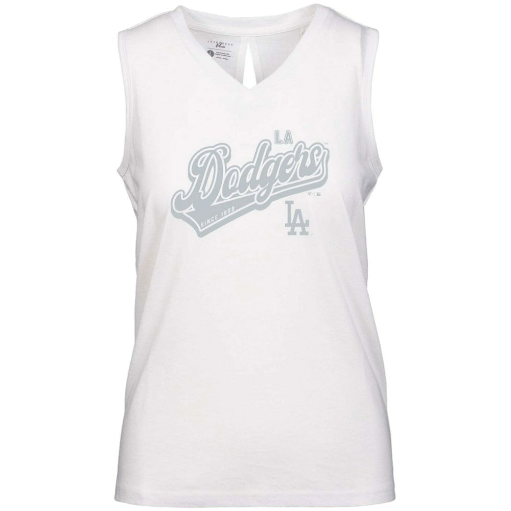 Los Angeles Dodgers Levelwear Women's  Paisley Sweep V-Neck Tank Top - White - MLB on Sale