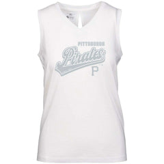 Pittsburgh Pirates Levelwear Women's  Paisley Sweep V-Neck Tank Top - White - MLB Sale