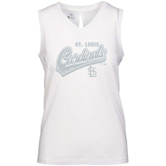 St. Louis Cardinals Levelwear Women's  Paisley Sweep V-Neck Tank Top - White - MLB on Sale