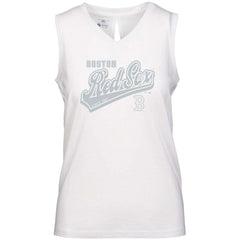 Boston Red Sox Levelwear Women's  Paisley Sweep V-Neck Tank Top - White - MLB on Sale